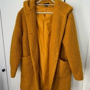 Women's Mustard Yellow Teddy Coat